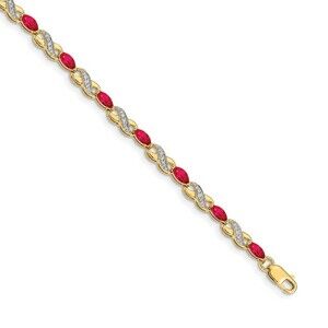 Kazi Luxury 14k Diamond and Ruby Infinity Bracelet